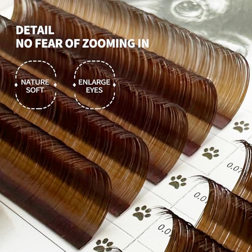 ABONNIE Brown Lash Extensions 0.07 C Curl 14mm Cashmere Individual Lashes