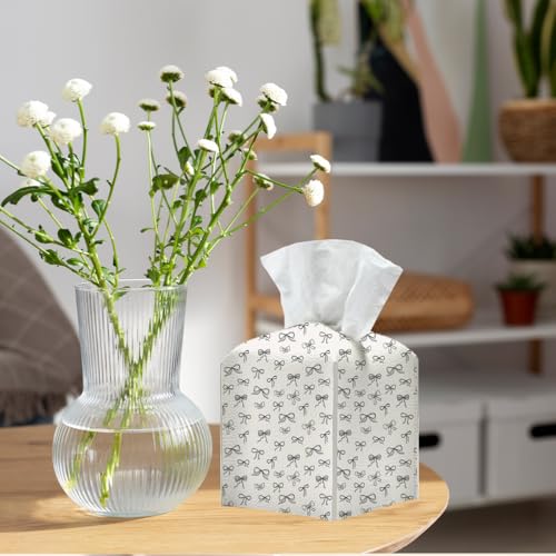 Stylish PU Leather Tissue Box Cover with Velcro - 5x5 Inch