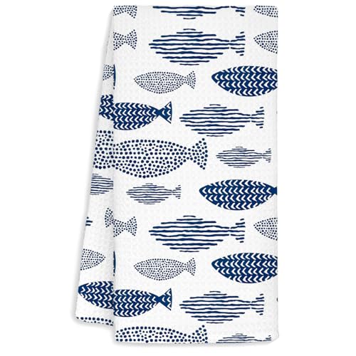 Ocean Coastal Kitchen Hand Towel - Beach Fish Theme 16x24 (Ocean4)