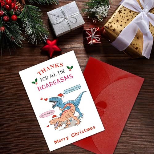 Funny Christmas Card for Him & Her - Naughty Greeting Card