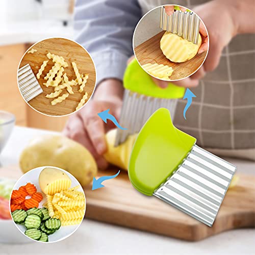 Luomorgo Stainless Steel Crinkle Cutter Knife - Wavy Vegetable Slicer