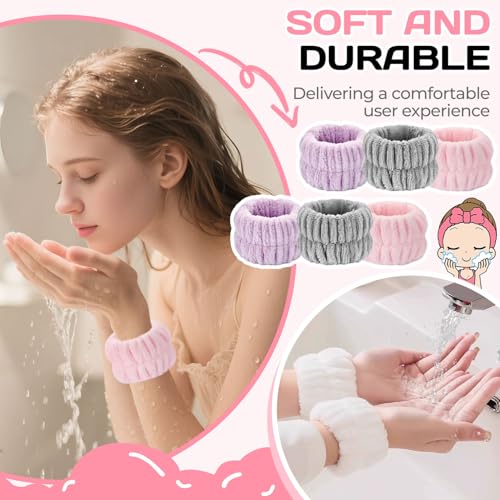 OLLBIT Microfiber Face Washing Wrist Towels 6PCS Absorbent Spa Bands
