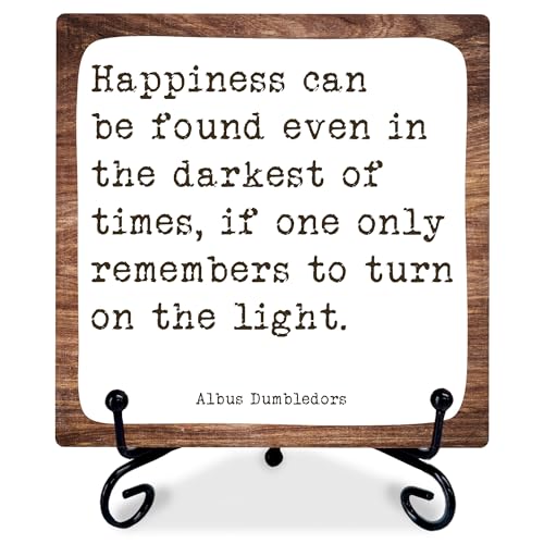 Inspirational Wooden Sign with Metal Stand - 5x5 Inches