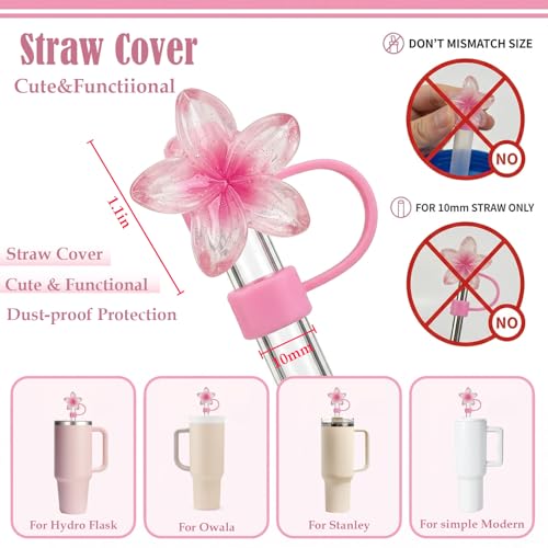 5-Pack Silicone Flower Straw Covers for Stanley 30 & 40 Oz Tumblers