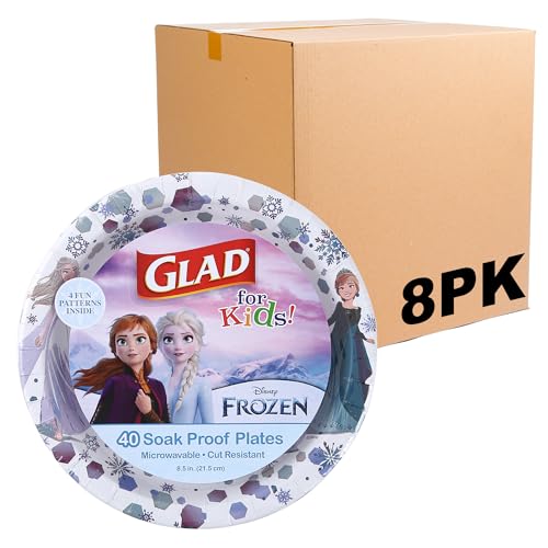 Glad for Kids Disney Frozen Paper Plates, 8.5 in, 40 Count (Pack of 8)