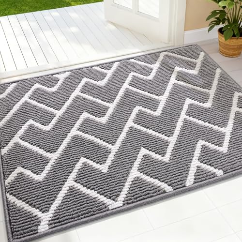 OLANLY Indoor Door Mat - Non-Slip, Dirt Resistant, 32x20, Grey
