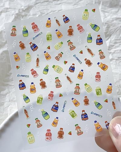 Lulir 3D Embossed Nail Stickers Cartoon Bubble Relief Art Decals