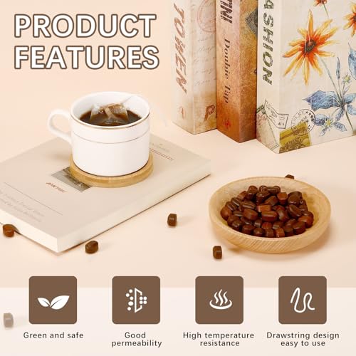 300 Pcs Empty Tea Bags with Drawstring, 2.76 x 1.97 Inch Disposable Filters
