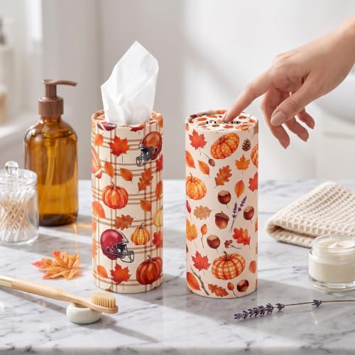 Autumn Car Tissue Holders - 8 Pack Pumpkin & Leaves Design