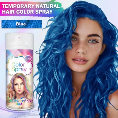 AIUEO Blue Temporary Hair Color Spray Washable Quick-Drying Hair Dye