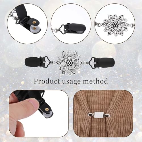 Style C Vintage Waist Cincher & Shirt Clip Set - 5 Pcs Retro Cinch Clips for Sweater, Shawl, Cardigan
