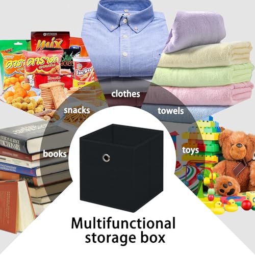 13-Inch Black Collapsible Fabric Storage Cube - 1 Pack