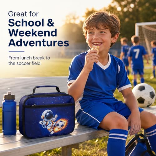 LEDAOU Astronaut Insulated Lunch Box for Kids - Reusable Lunch Bag