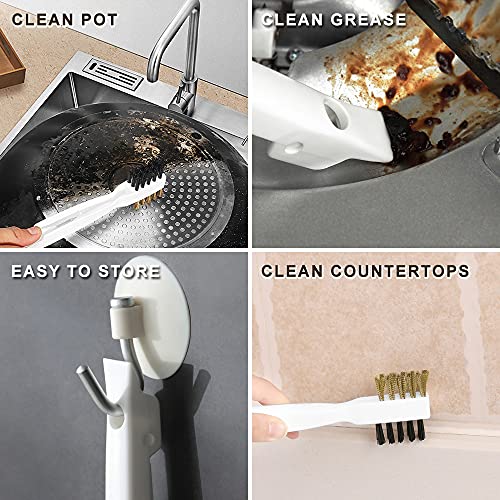 Stove Brush & Stainless Steel Scraper Set - 2pcs Gas Stove Cleaner