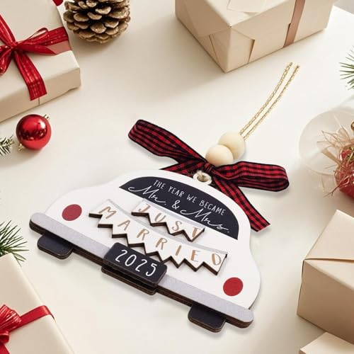 Personalized Mr. & Mrs. Wooden Wedding Ornament 2025
