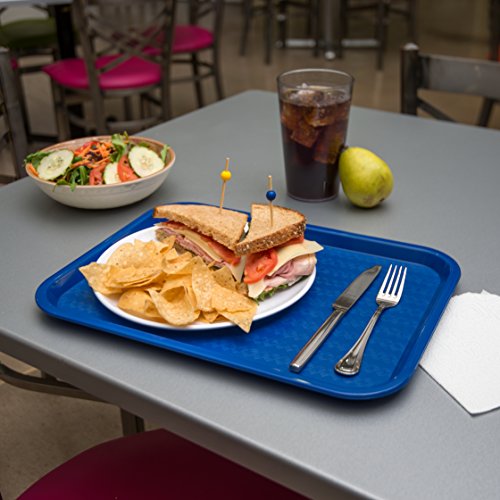 Blue Cafeteria Tray - 12" x 16" - Pack of 2 - Skid-Resistant