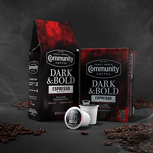 Community Coffee Dark & Bold Espresso Roast - 72 Ounces Ground Coffee, Pack of 6