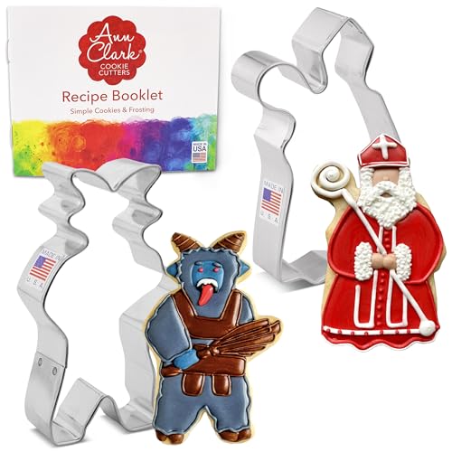 Christmas Folklore Cookie Cutter Set of 2 - Krampus & Saint Nick - Made in USA