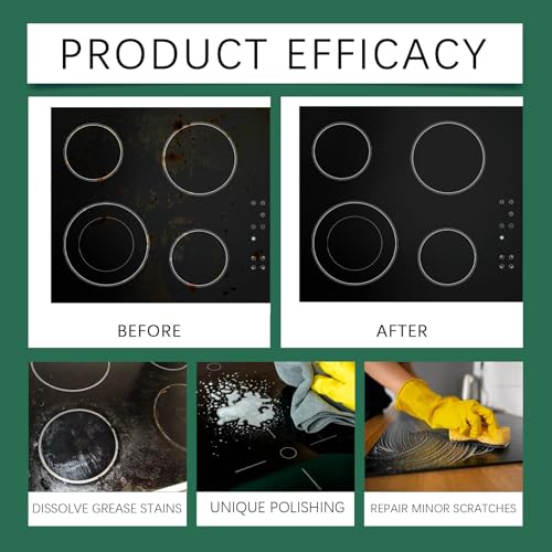 GVHHOL Glass Cooktop Cleaner Kit 300g - 3-in-1 Grease Remover