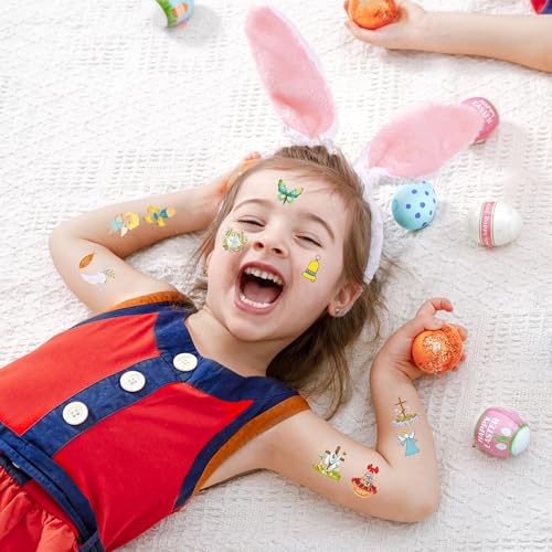 74Pcs Luminous Easter Temporary Tattoos for Kids Basket Stuffers