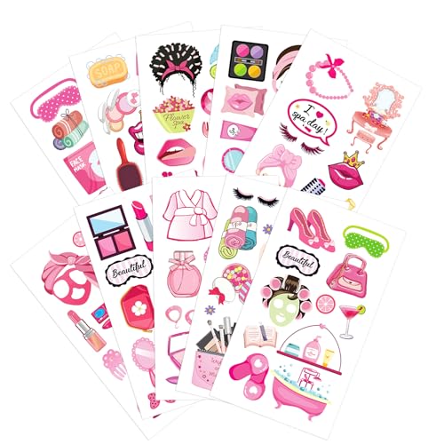 Spa Party Temporary Tattoos for Girls - 110 Pcs Waterproof Fake Tattoos