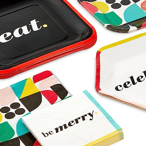 Hallmark Bold Black, White & Red Party Supplies Set for 16