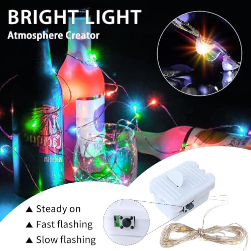 8 Pack Multicolor Fairy Lights Battery Operated 7ft 20 LEDs for Mason Jars Christmas Halloween Parties - Variation of This Listing