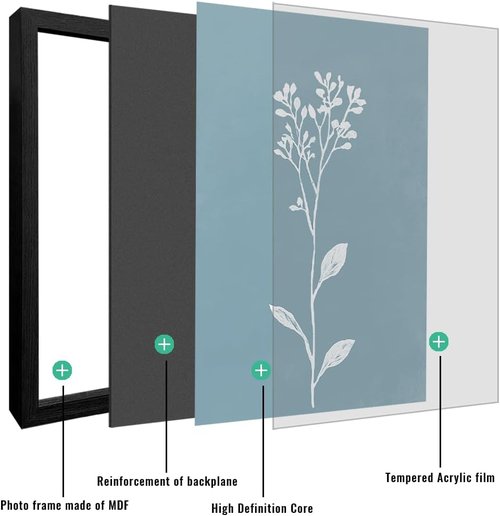JIMUJIA 4-Piece Minimalist Plant Wall Art Set - Modern White Plant Designs on Soft Backgrounds | 12x16 Inch Frames for Home Décor