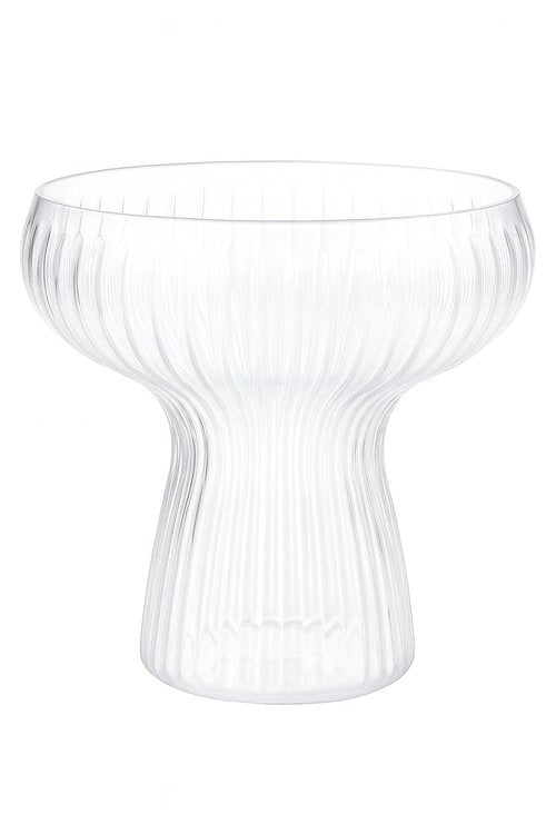 Oojami Lunara Clear Plastic Margarita Glasses, 11 oz, Set of 40, Disposable Party Cups for Cocktails (Clear Ripple Ribbed)
