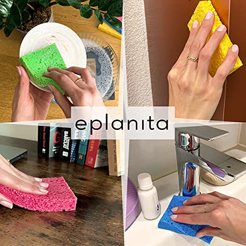 EPLANITA Natural Cellulose Pop-Up Sponges – 10 Pack Eco-Friendly Scrubbers