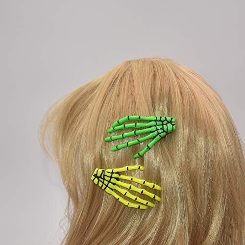 Skeleton Hand Hair Clips 8-Pack Mixed Color Bone Hair Accessories