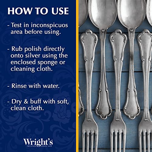 Wright's Silver Cleaner and Polish Cream, 8 oz - Ammonia-Free Metal Polish
