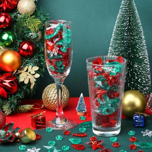 Christmas Vase Filler Acrylic Gems Set - Red & Green 200 Pcs B#
