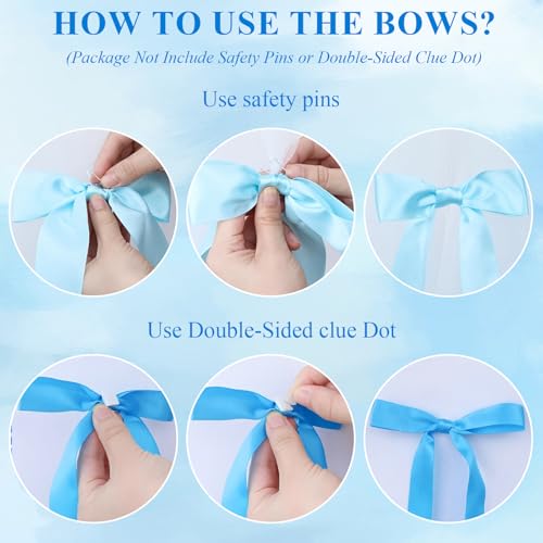 12 Pcs Satin Ribbon Bows Set for Birthday & Party Decor
