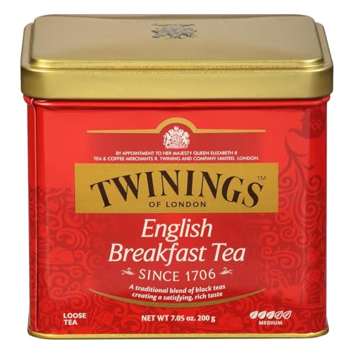 Twinings English Breakfast Loose Leaf Black Tea, 7.05 oz Tins (Pack of 6)