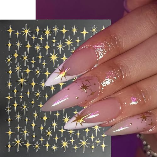 8 Sheets Star Nail Art Stickers Decals 3D Self-Adhesive Manicure Supplies
