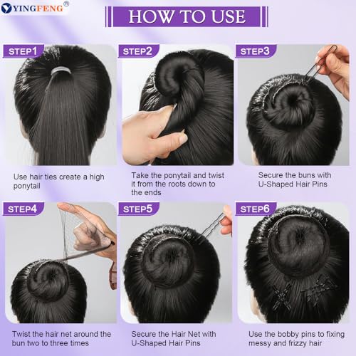 510-Piece Black Bobby Pins, U-Shaped Hair Clips, Bands and Nets Kit