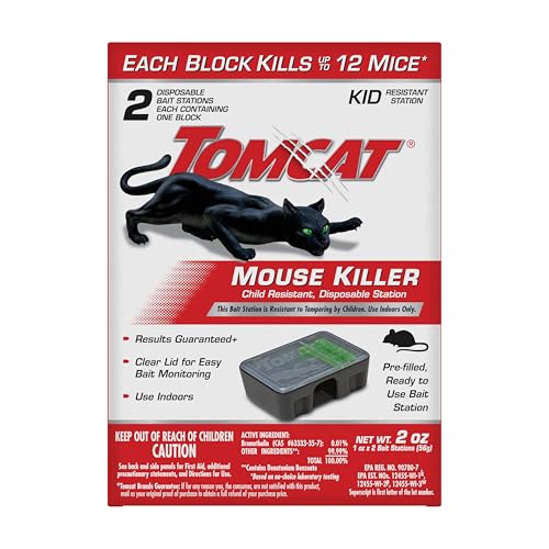Tomcat Mouse Killer, Child Resistant Disposable Bait Station, 2-Pack