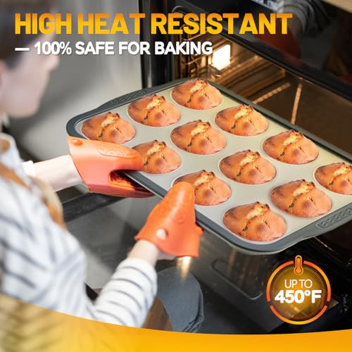 Non-Stick Silicone Muffin Pan - 12-Cup BPA-Free Baking Tray