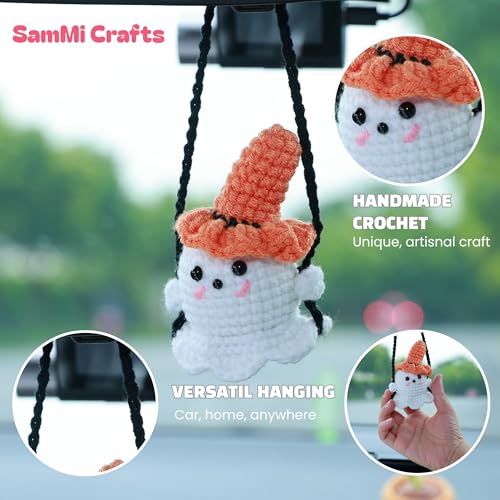 Lovely Ghost Handmade Crochet Car Hanging Ornament for Women