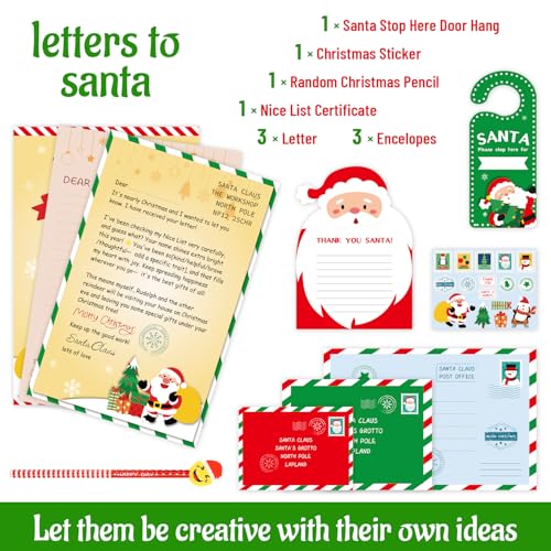 DERAYEE Letter to Santa Kit - 10PC Christmas Writing Set