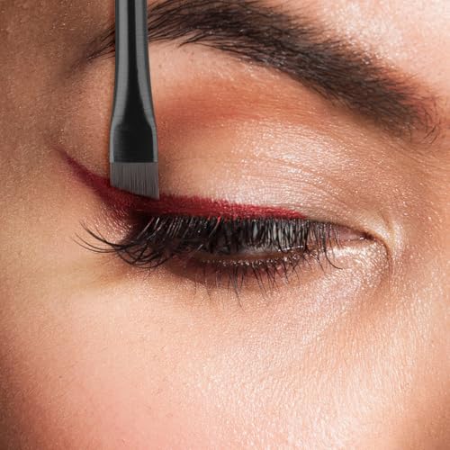 Bremorou 3 Pcs Angled Eyebrow & Eyeliner Brush Set - Black