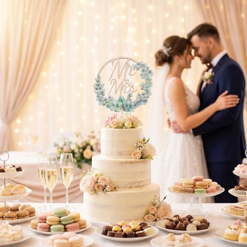 Rustic Mr & Mrs Cake Topper | Elegant Wooden Wedding Decor