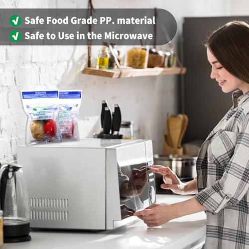 12 Pcs Reusable Microwave Steamer Bags for Vegetables & Meat
