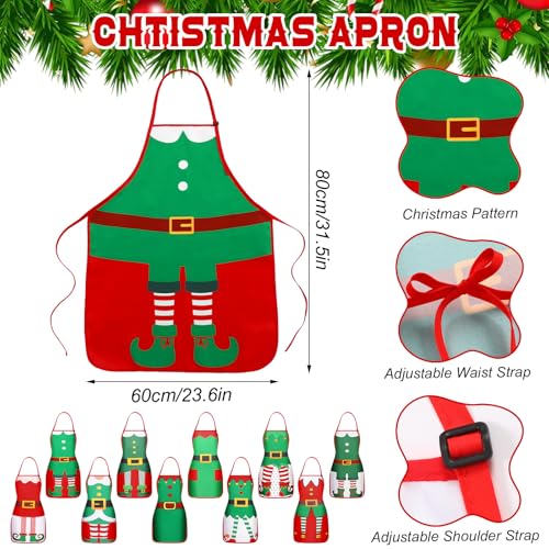 Christmas Elf Apron and Headbands Set - Xmas Elf Costume for Adults Women - 20 / Elf Variation
