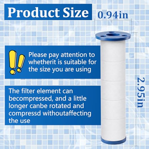 12-Pack Shower Head Filter Replacement Cartridges - PP Cotton Hard Water Filter