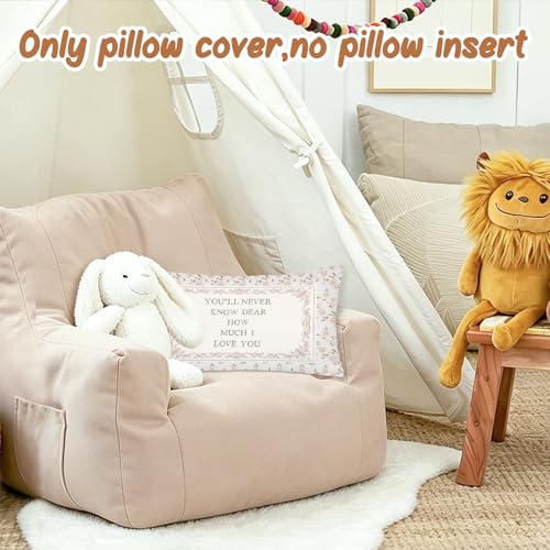 You Are My Sunshine 12x20 Beige Throw Pillow Cover, Soft Flannelette Decor