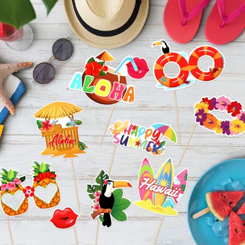 30PCS Hawaiian Photo Booth Props for Summer Parties