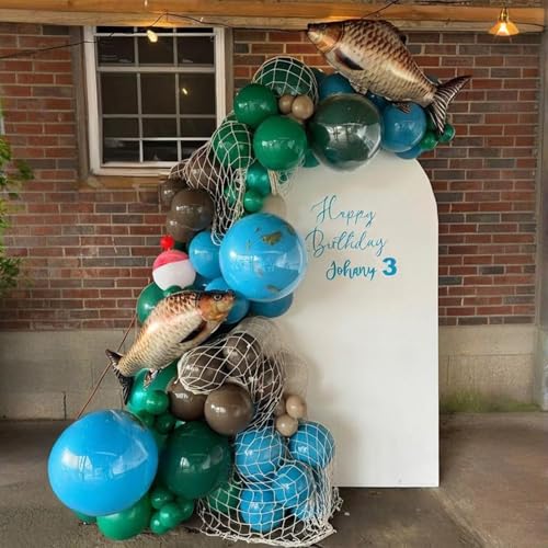 Realistic Fish Balloons Set - 6pcs Tuna & Carp Foil Balloons for Fishing Party Decor