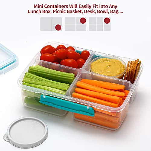 Reusable Plastic Condiment Cups with Lids - 4 Pack, 2.3 oz